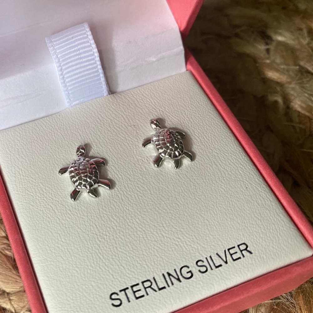 Rachel Zoe Turtle Earrings~~Sterling Silver~~